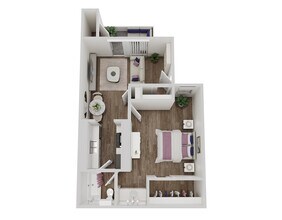 1 Bedroom 2 Bathroom 1307 floor plan
